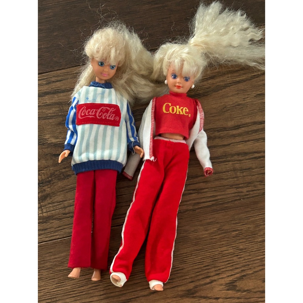 Vintage 1987 Mattel Stacy Barbie Coca-Cola Coke Dolls Set 80s Blonde Lot of 2